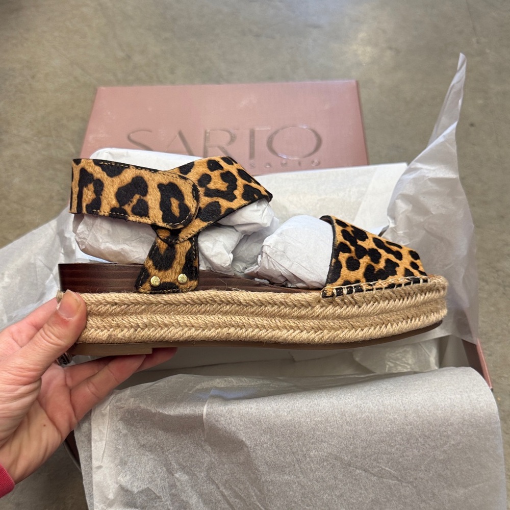 SARTO By Franco Sarto Leopard Print Espadrille Platform Sandals
